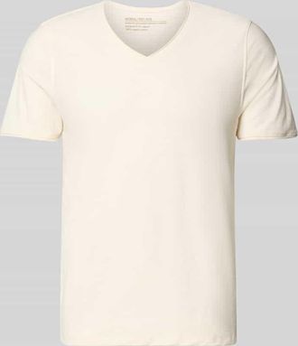 Mc Neal T-Shirt mit geripptem Rundhalsausschnitt in Ecru, Gr&ouml;&szlig;e XXXL