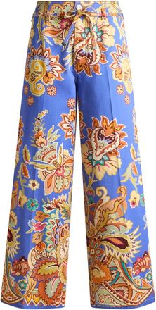 Etro printed belted trousers - women - Fabric - 31 - Blue
