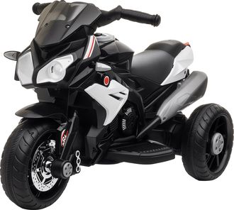 OEM Moto El&eacute;ctrica Infantil Con 3 Ruedas Trimoto Para Ni&ntilde;os De +3 A&ntilde;os Con Bater&iacute;a 6v Recargable Funciones De M&uacute;sica Bocina Faros 86x42x52 Cm Negro Y Blan