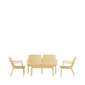 DRAWER Conjunto de jard&iacute;n para 4 personas en resina - amarillo