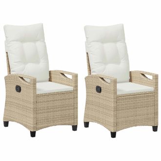 vidaXL Silla De Jard&iacute;n 2 Pcs Beige Y Crema 56 X 60 X 112 Cm Vidaxl