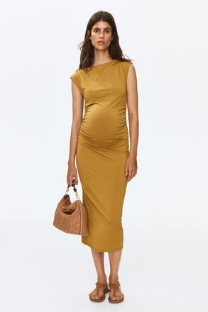 H&M Mama Cap-sleeved Dress in Olive Green at Nordstrom, Size Xx-Large