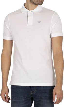 Barbour Piqu&eacute; Poloshirt Met Schotse Ruit, Wit
