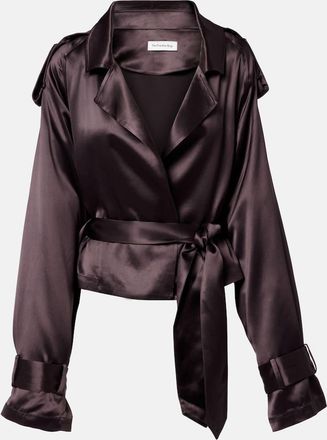 Frankie Shop Trench cropped Simona in raso