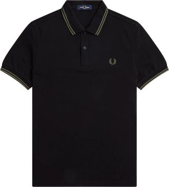 Fred Perry Klassieke katoenen polo met dubbele streep - Heren - Polos - Zwart - XL - Katoen - Tops