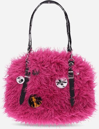 Hysteric Glamour Studded Belt Fur Bag Pink
