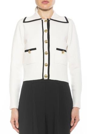 Alexia Admor Mari Tipped Sweater Jacket in Ivory at Nordstrom Rack, Size X-Small