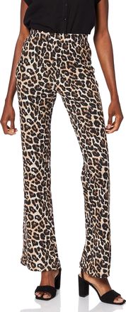 Noisy May Noisy May Womens Nmpasa Hw Flared Pants Bg Noos Trouser, Black/Aop:leo., S UK