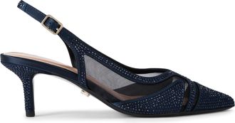 Carvela Womens Fantastico Sling Heels - Navy Fabric - Size UK 3