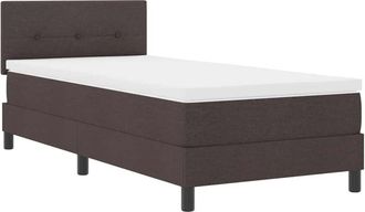 vidaXL Cama Box Spring Con Colch&oacute;n Marr&oacute;n Oscuro 90 X 200 Cm Tela Vidaxl
