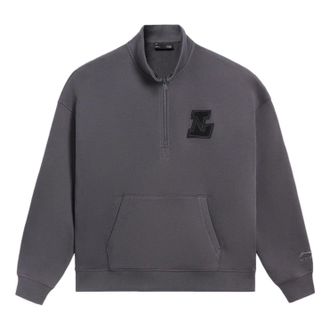 Li-Ning Logo Half Zip Sweatshirt Dark Grey AWDSA05-1