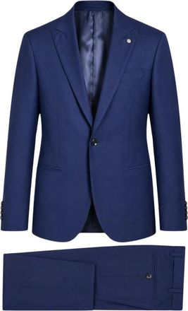 Luigi Bianchi Mantova Single Breasted Suits - Heren - Business pakken - Blauw - M - Kostuums
