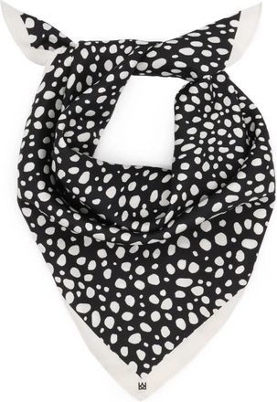 Kazar Polka Dot Zijden Sjaal - Dames - Zijden sjaals - Zwart - ONE Size - Accessoires