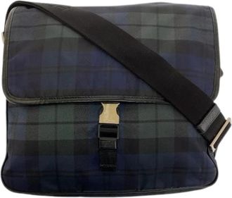Prada Pre-owned Nylon Tessuto Check Shoulder Messenger Bag - Heren - Vintage Schoudertas - Veelkleurig - ONE Size - Nylon - Vintage