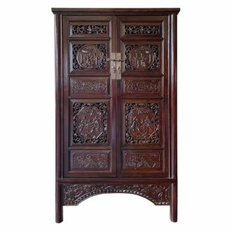 Wanderlust Deco Armario De Madera Marr&oacute;n 95x40x160