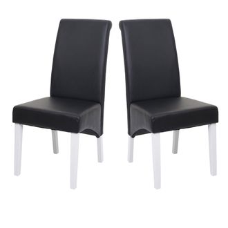 Hhg Hhg - Nunca Usado] 2x Sill&oacute;n De Comedor Silla M37, Cuero, Negro, Pies Blancos