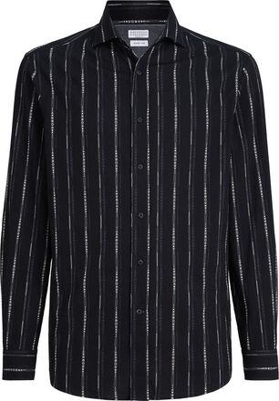 Brunello Cucinelli Seersucker shirt in Black at Nordstrom, Size Xxx-Large Eu