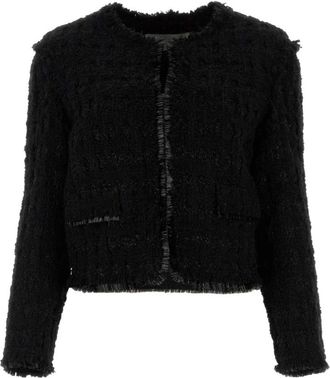 Tory Burch Tweed Blazer - Dames - Vesten - Zwart - XS - Tweed - Truien & Vesten