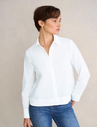 Hobbs London Andie Long Sleeve Button Up Shirt in White at Nordstrom, Size 12