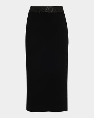 A.L.C. Jane Embellished Knit Midi Skirt