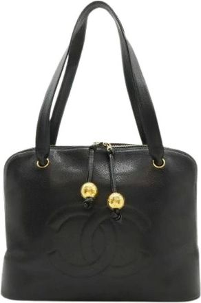 Chanel Pre-owned Handbags, female, Black, Size: ONE SIZE Pre-owned Coco Mark Chain Tote Bag