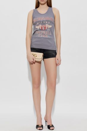 Dolce & Gabbana Ribbed Top With vintage Effect, Womens, Grey