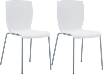 Clp Set de 2 sillas robustas apilables en Plástico Blanco