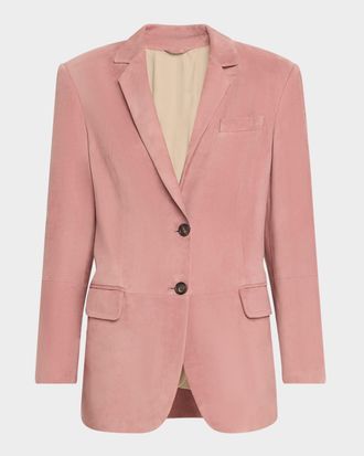 Brunello Cucinelli Suede Single-Breasted Blazer