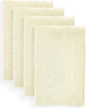 Solino Home Linen Dinner Napkins Set of 4, 20 x 20 Inch for Dining Table, Holiday and Everyday Table Decor - Diana in Creamy Ivory at Nordstrom, Size