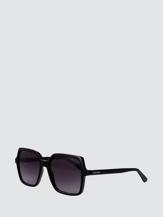 Calvin Klein Occhiali da sole cat-eye rettangolari in acetato nero