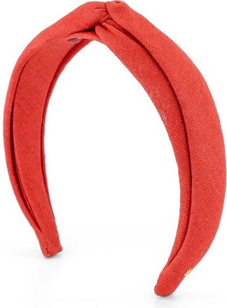 Alexandre de Paris Saharienne Linen Headband in Blood Orange at Nordstrom