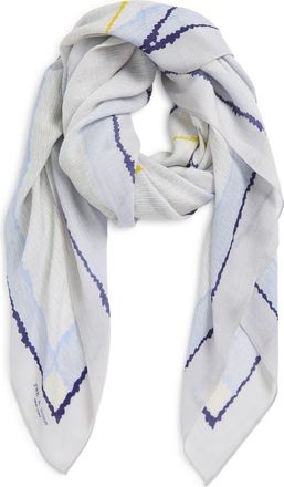Rag & Bone Astra Scribble Wool Scarf in Blue Multi at Nordstrom