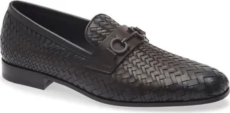 Ferragamo Balty Intrecciato Loafer in Testa Di Moro at Nordstrom, Size 10.5