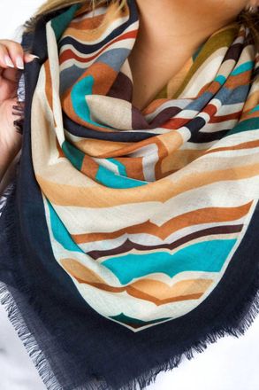 Echo Geode Wool Square Scarf