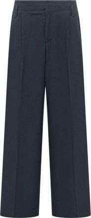 Kenzo Wide Leg Tailored Broeken - Dames - Wijde Broeken - Blauw - XS - Wol - Broeken