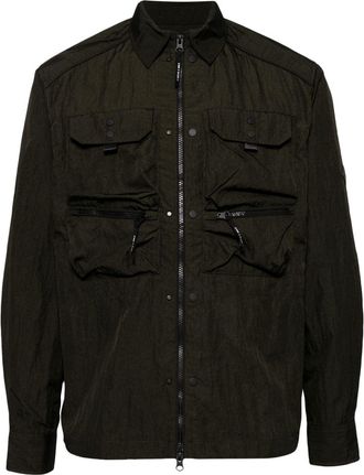 SPOONYARD crinkled shirt jacket - unisex - Nylon - M - Green