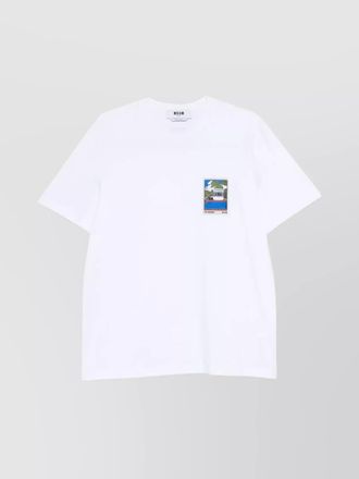Msgm cotton t-shirt patched graphic print