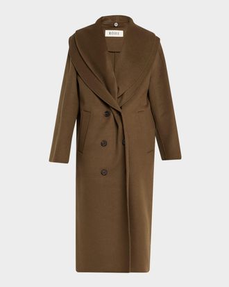 R&oacute;he Double-Face Wool Scarf Coat