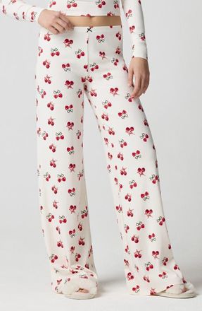 Florence By Mills Rib Print Pants in Ivory Cherry at Nordstrom, Size Small