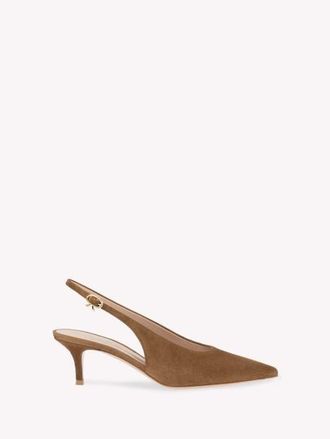 Gianvito Rossi Robbie Sling 55 Pump in Brown Suede at Nordstrom, Size 39.5