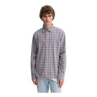 Won Hundred Patroon Shirt - Heren - Casual Overhemden - Paars - S - Katoen - Overhemden