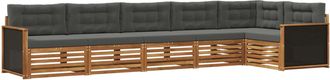 vidaXL Conjunto De Sof&aacute;s De Exterior 6 Uds. Natural Y Antracita Vidaxl