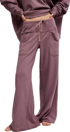 Free People Staycation Lounge Pants in Elderberry Tea at Nordstrom, Size X-Large