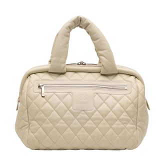 Chanel Pre-owned Quilted Leather Top Handle Bag - Dames - Pre-owned - Beige - Maat: ONE Size Leer