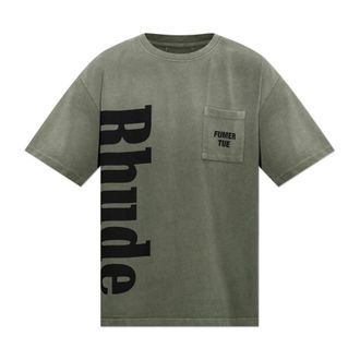 Rhude Tops, Heren, Groen, XS, Katoen, Logo Pocket Tee