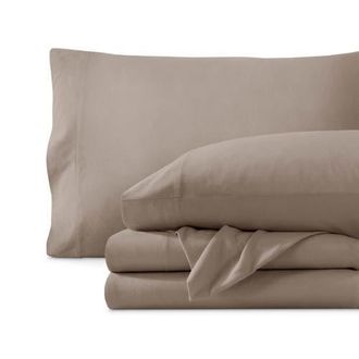 Bare Home Organic Cotton Jersey Sheet Set in Taupe at Nordstrom, Size Twin Xl