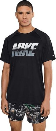 Nike Hydroguard Dip Dye Dri-FIT UV Short Sleeve Top Mens Swimwear Black : 2XL, Polyester