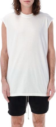 Rick Owens Ribbed White Sleeveless Tarp T-Shirt