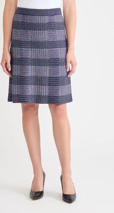 Misook Knit Tweed Pull-On Pencil Skirt in Lazuli Blu/sngra/blu Frost/blk at Nordstrom, Size Xx-Large