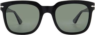 Persol Polarized Green Square Unisex Sunglasses PO3323S 95/58 53